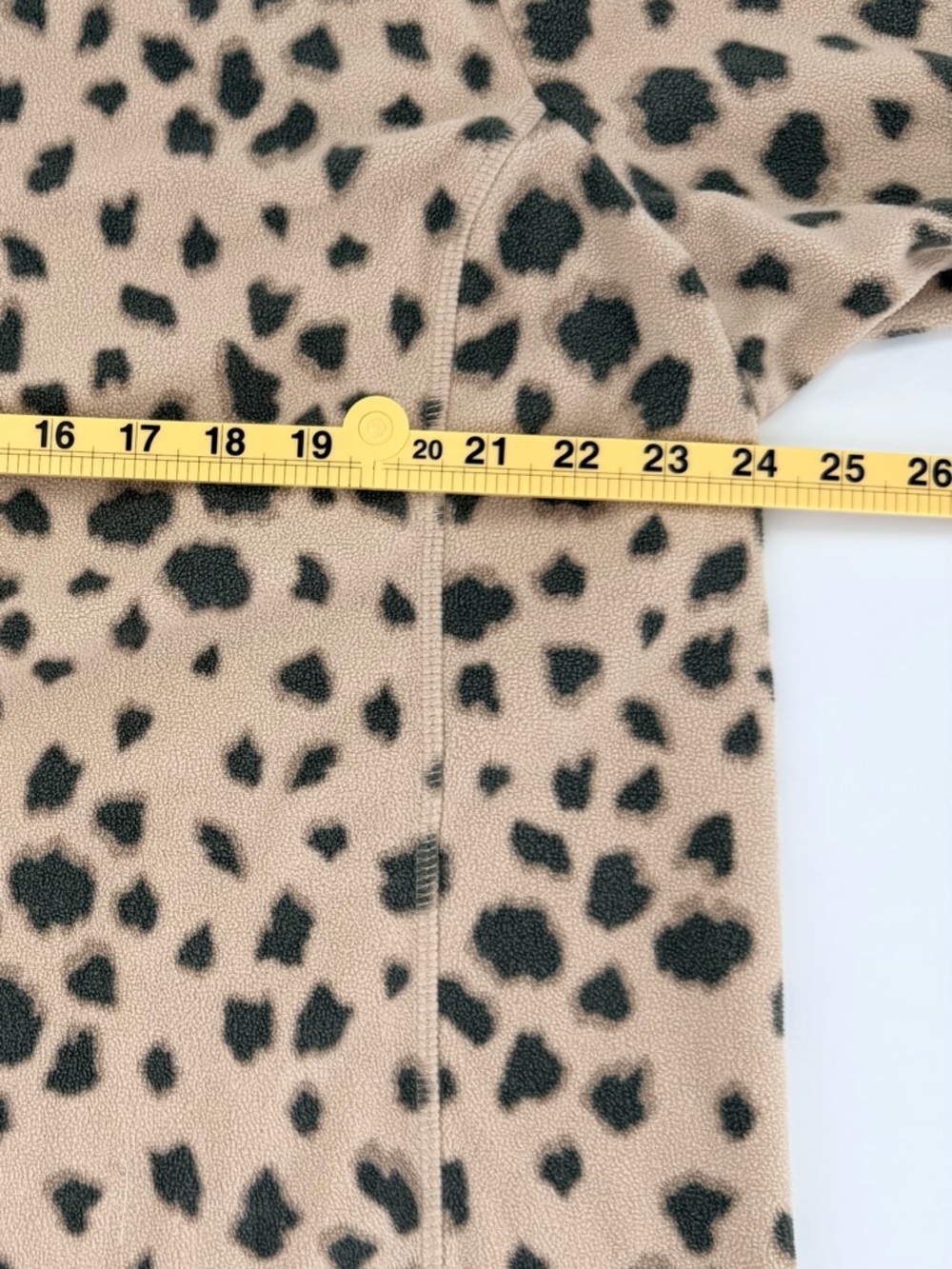 Lands End Leopard Print Fleece Pullover 1X Quarter Zip Cozy Plus Size - Picture 6 of 7